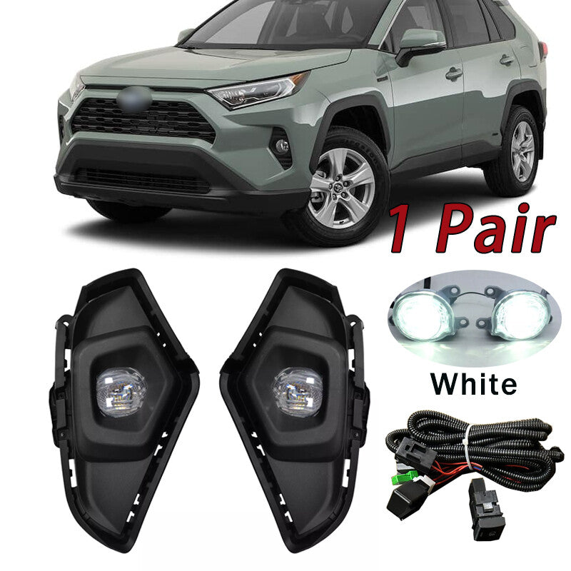 1 Pair LED White Fog Lights For 2019-2024 for Toyota Rav4 w/ Wiring Switch