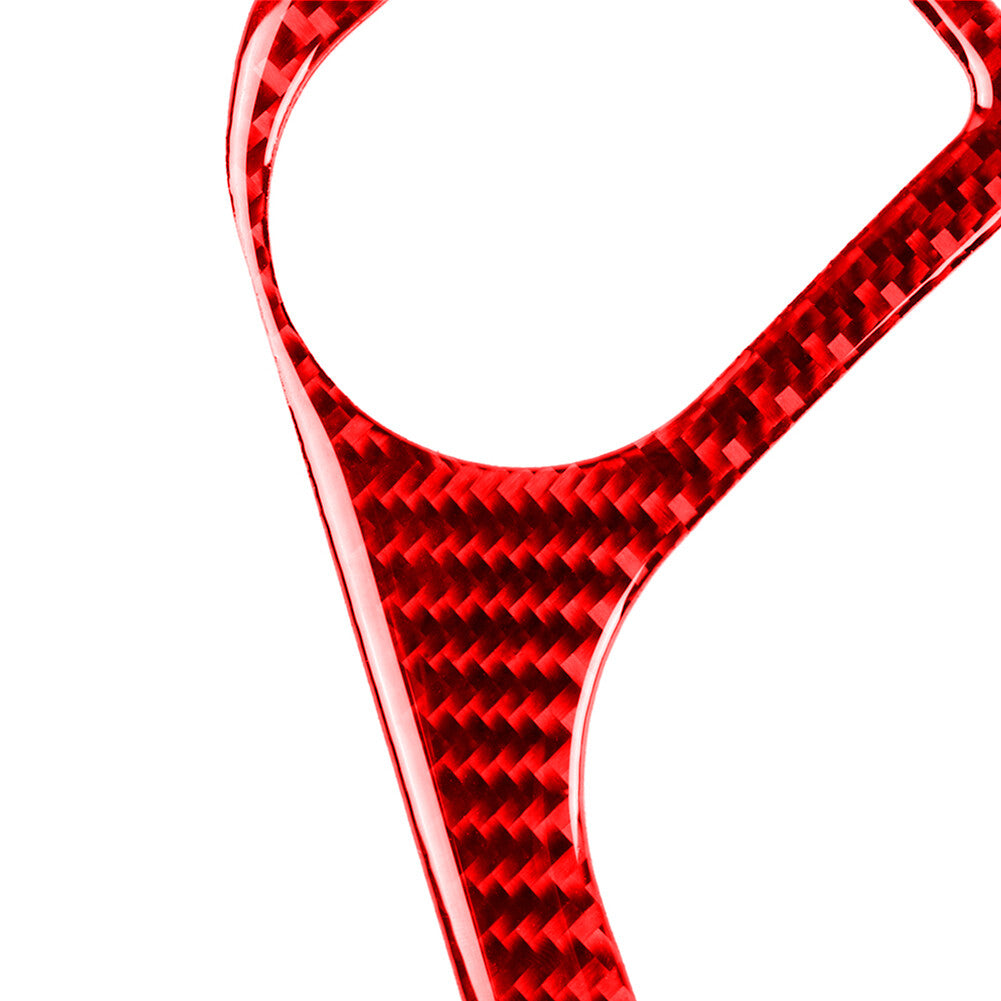 Red Carbon Fiber Gear Shift Panel Trim Cover Fit for Infiniti Q50 60 2014-19