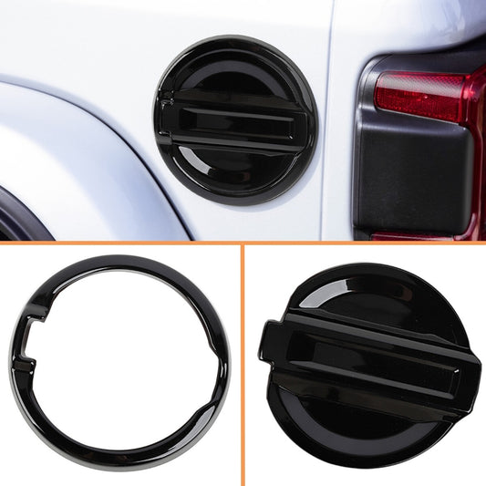 Door Fuel Tank Gas Cap Decor Cover for Jeep for Wrangler JL 18-24 Black Accessories