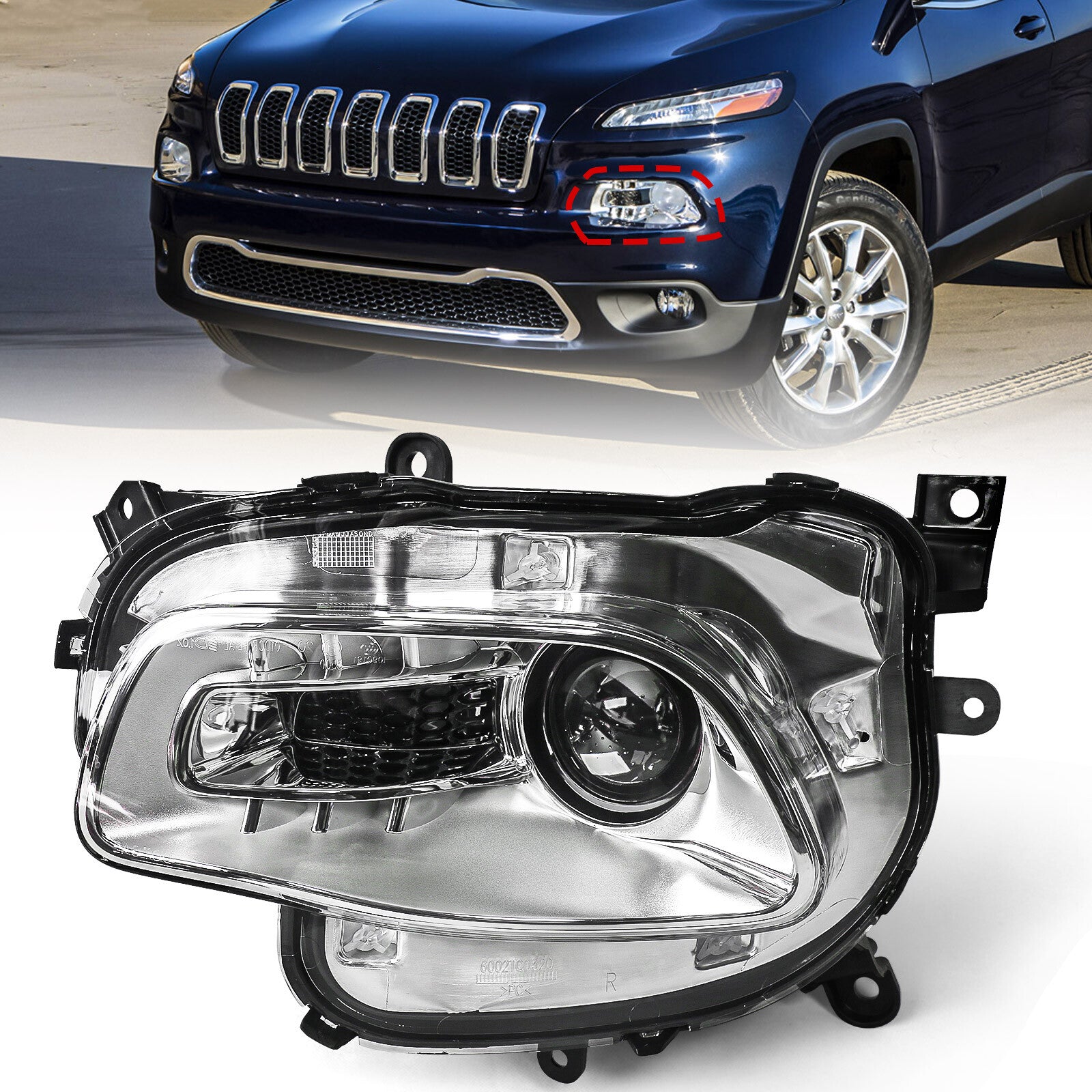 For 2014-2018 for Jeep Cherokee HID/Xenon for CHRome Projector Headlight Headlamp Driver v