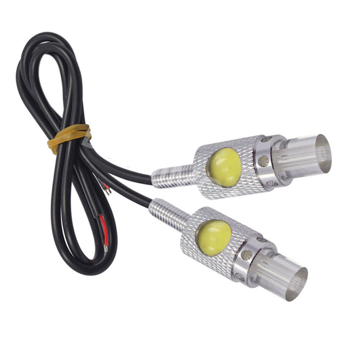 2Pcs Car LED License Plate Light Bolt Lamp Bulbs White 2 Wires Accessories Q