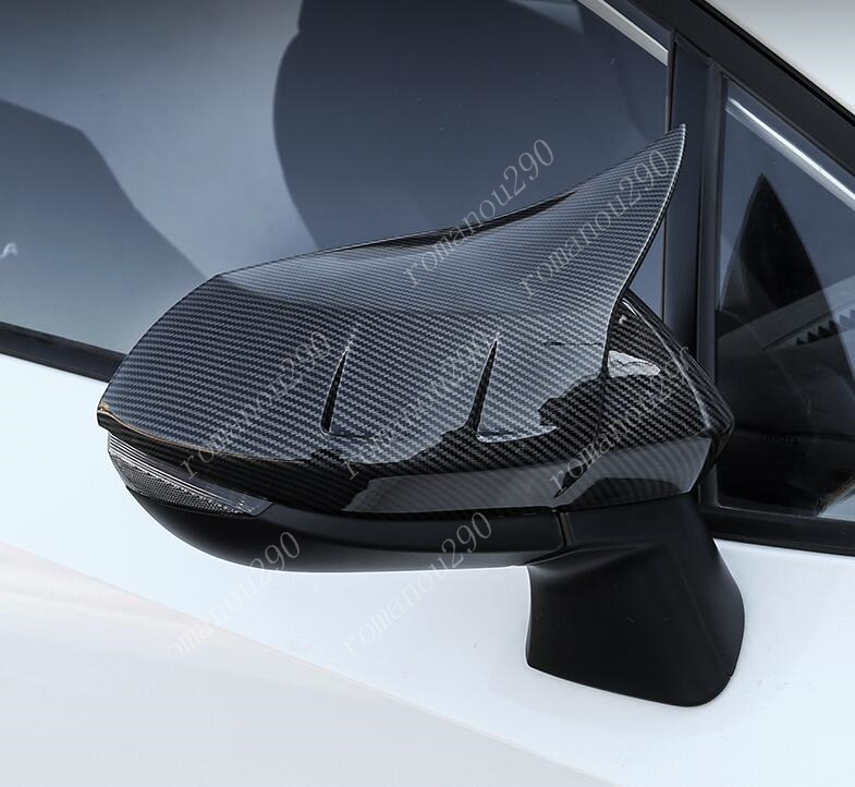 for Toyota for Corolla Hatchback 2019+ Carbon Fiber Style Rearview Mirror Cover Trim