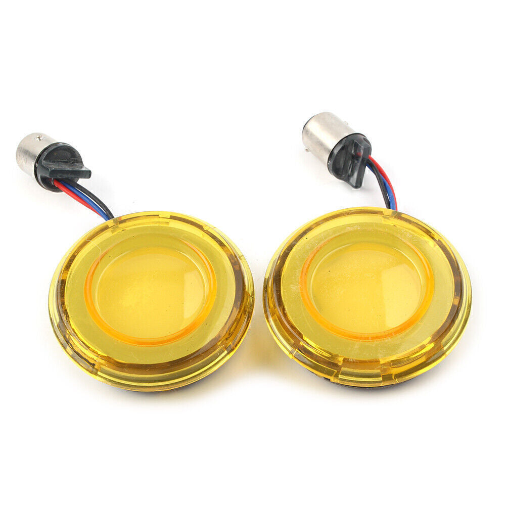 1157 Yellow LED Front Turn Signal Light for Harley Dyna Sportster XL883 Q