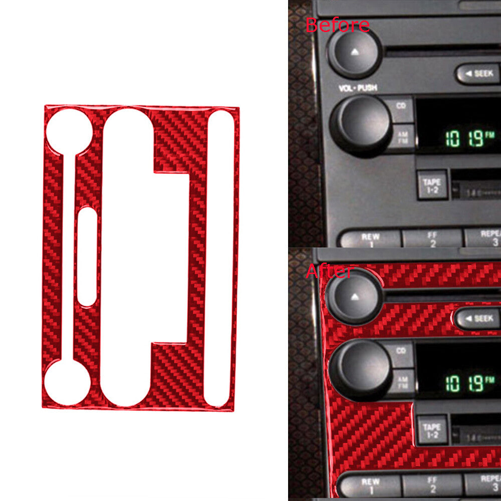 Red Carbon Fiber Transmission Surround Trim Cover For Sonic 2012-2016 v