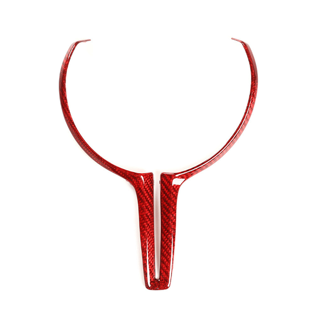 Red Carbon Fiber Steering Wheel Cover for BMW 3 Series X1 X2 X5 X6 M Sport 13-19