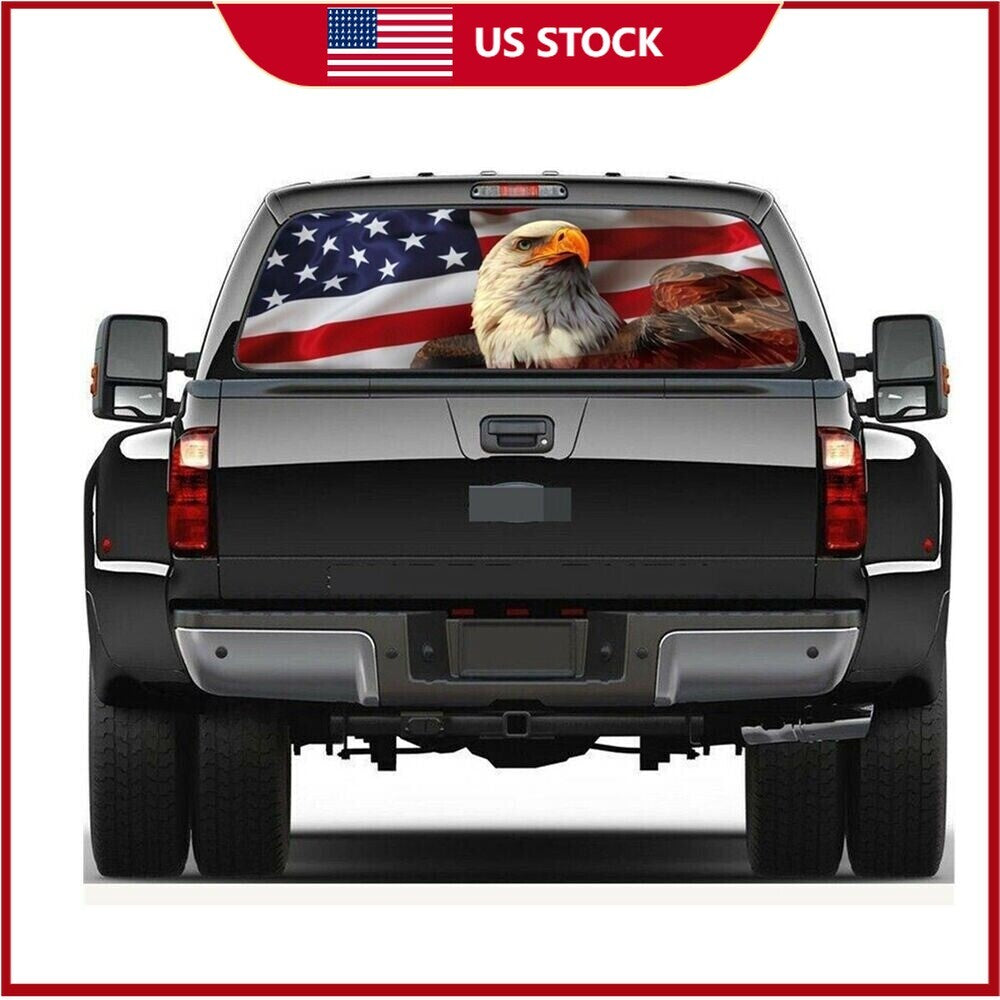 US Flag Rear Window Windshield Label Hawk Decal Sticker For Car Pickup Decors n