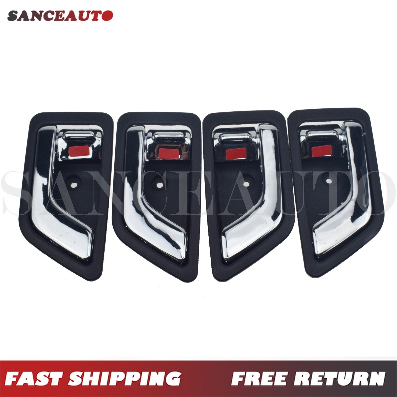 4-piece chrome interior door handle set for left and right, suitable for Hyundai Getz/Click/TB 2002-09- n