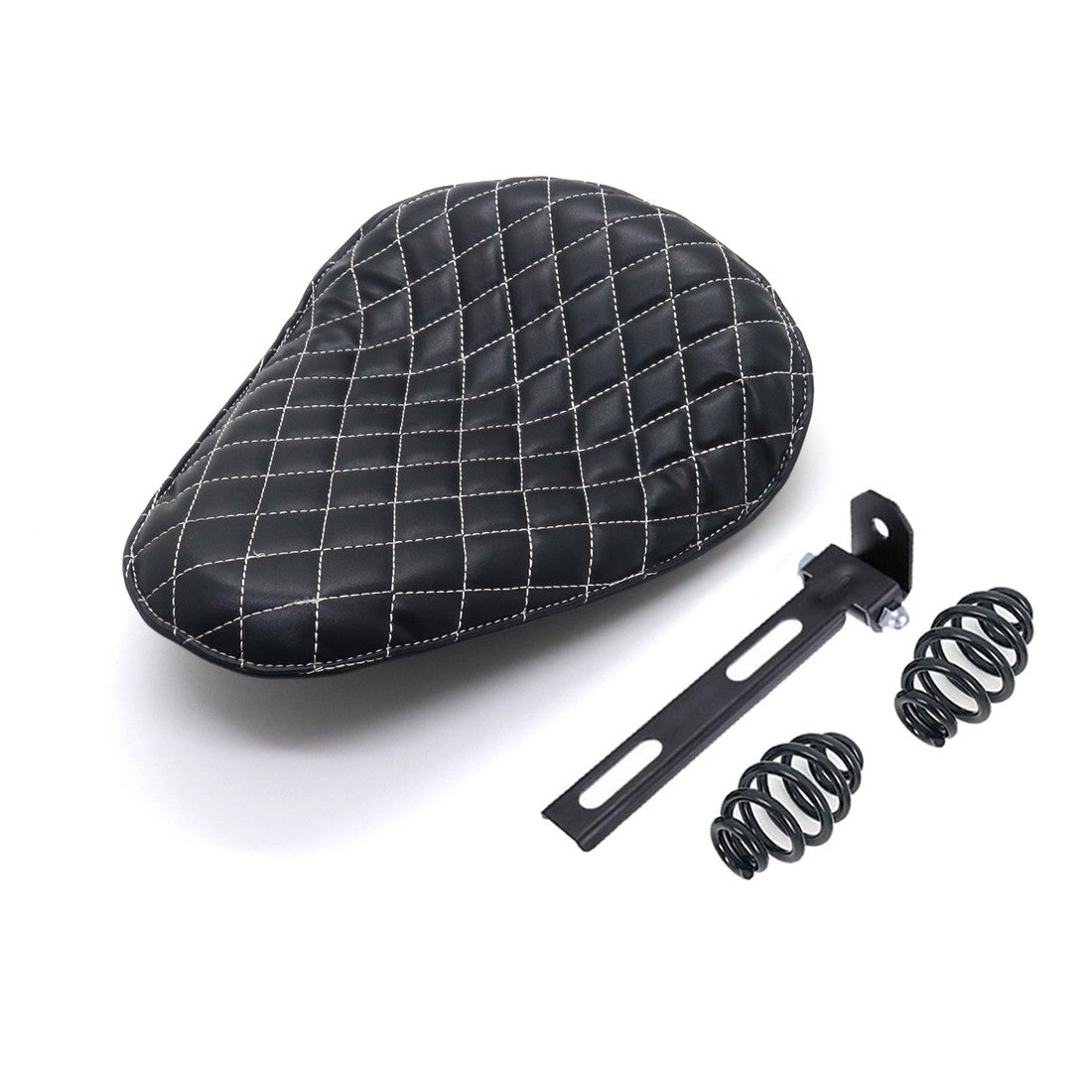 Black Diamond PU Leather Driver for Seat Spring  Bracket for Harley Chopper Custom