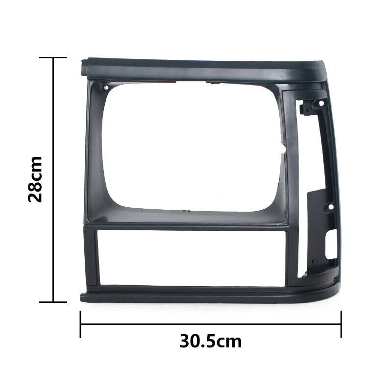 Pair Black Headlight Bezel for Jeep Cherokee Comanche Pickup Truck 1991-1996