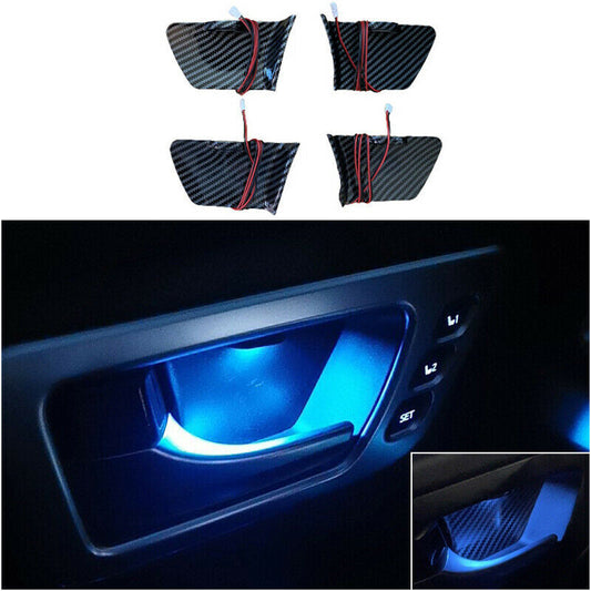 for Toyota Highlander 2014-2019 LED Carbon Fiber Interior Door Bowl Cover Trim