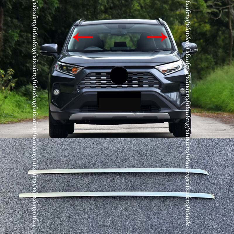 S.Steel Front Window Wind Shield Deflector cover Trim for Toyota RAV4 2019-2024