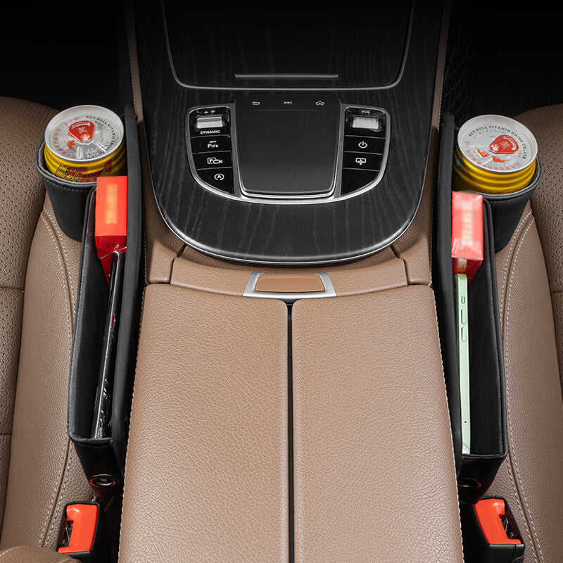 1 pair of car for seat gap storage bags, for seat gap filler storage box with cup holders