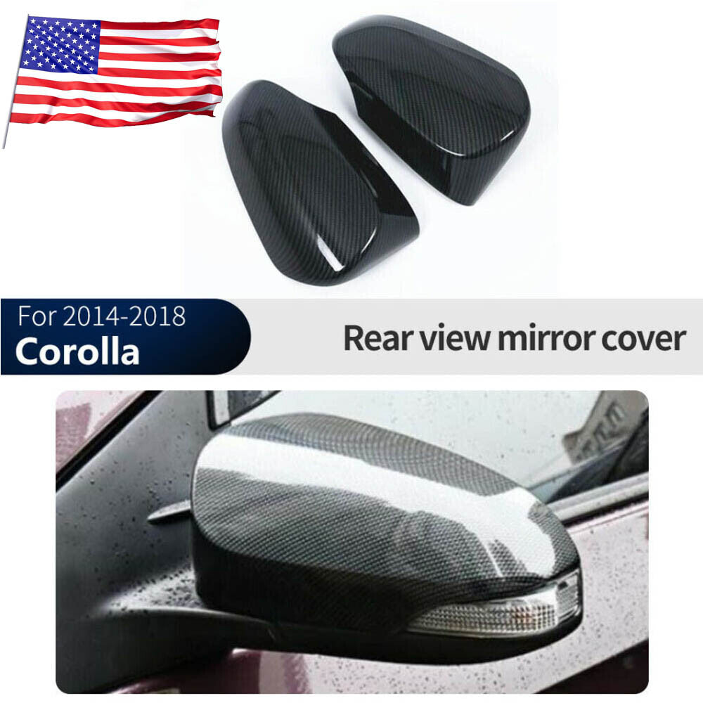 Rearview Side Mirror Cover Trim Carbon Fiber for Toyota for Corolla 14-18 /CHR 18-22
