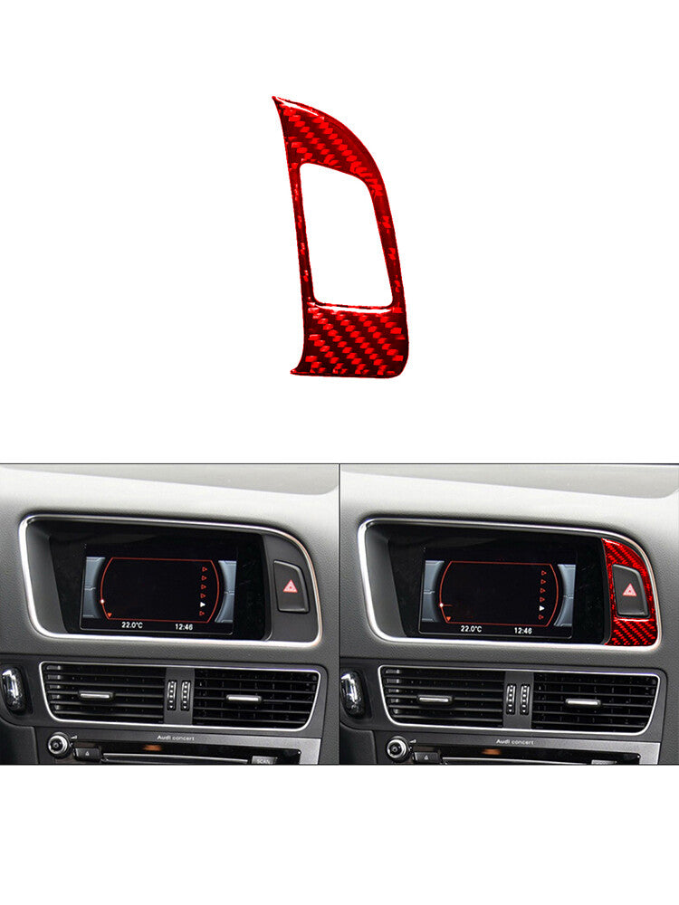 Red Carbon Fiber Double Flashing Button Trim Panel for Audi Q5 2009-2017