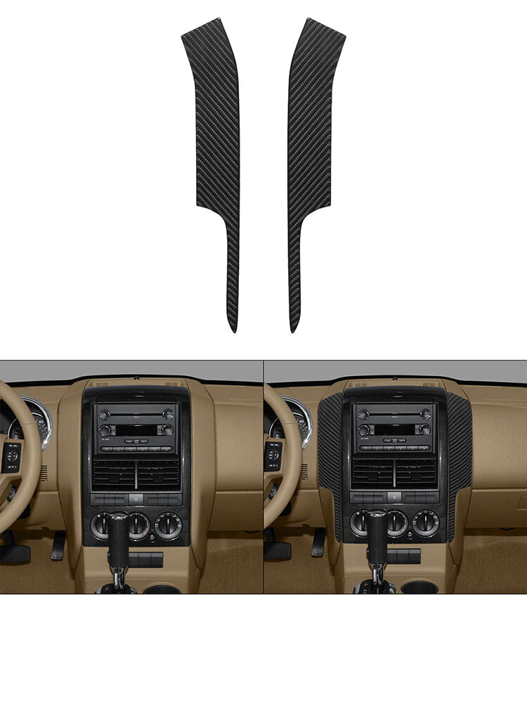 Red Carbon Fiber Center Navigation LCD Frame Cover Trim For Ranger 2019-22 v