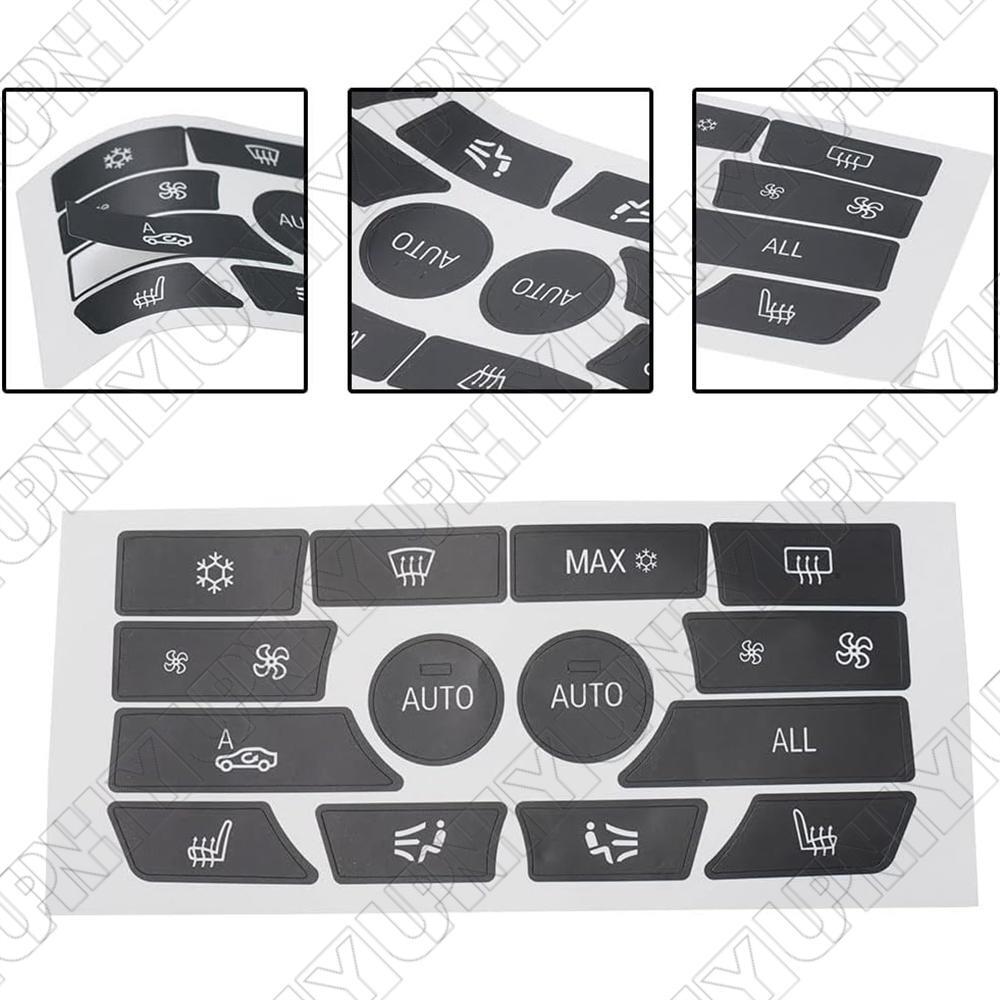 AC Climate Control Button Repair Decals Stickers Black for BMW 5 6 7 F10 F01 F12 Q