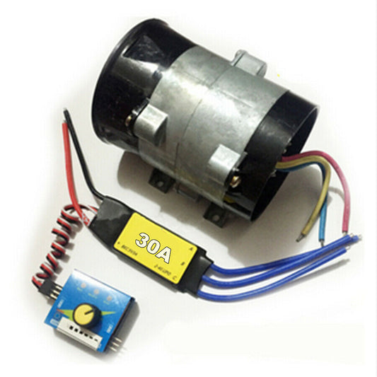 12V Car Electric Turbo Supercharger Kit Air Intake Fan Boost w/30A Brushless ESC Q