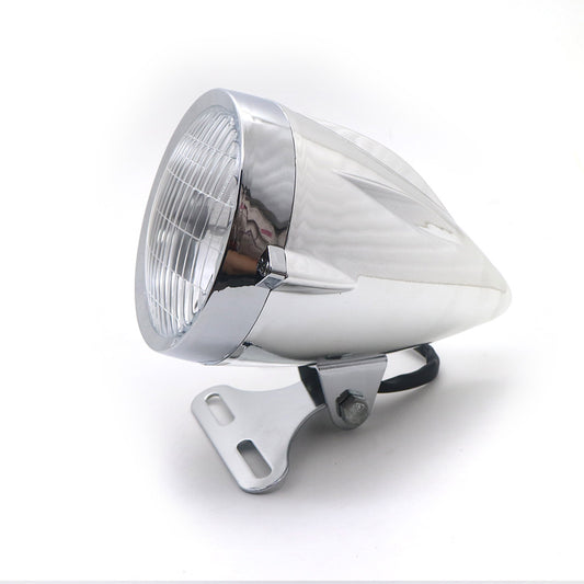Motorcycle Chrome Bullet Retro Headlight for Honda for Suzuki for Yamaha for Kawasaki Custom Q