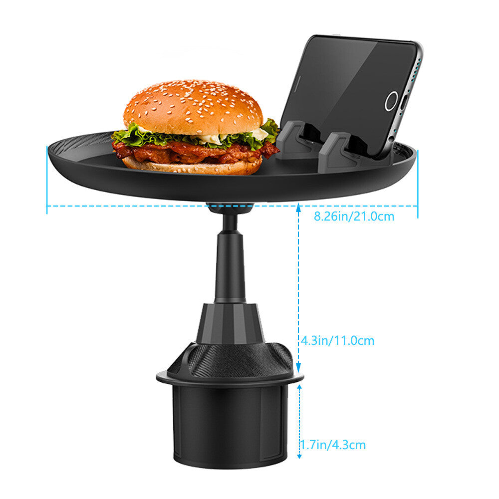 Car 360 degree Swivel Mount Holder Travel Cup Coffee Table Stand Food Tray Short Q