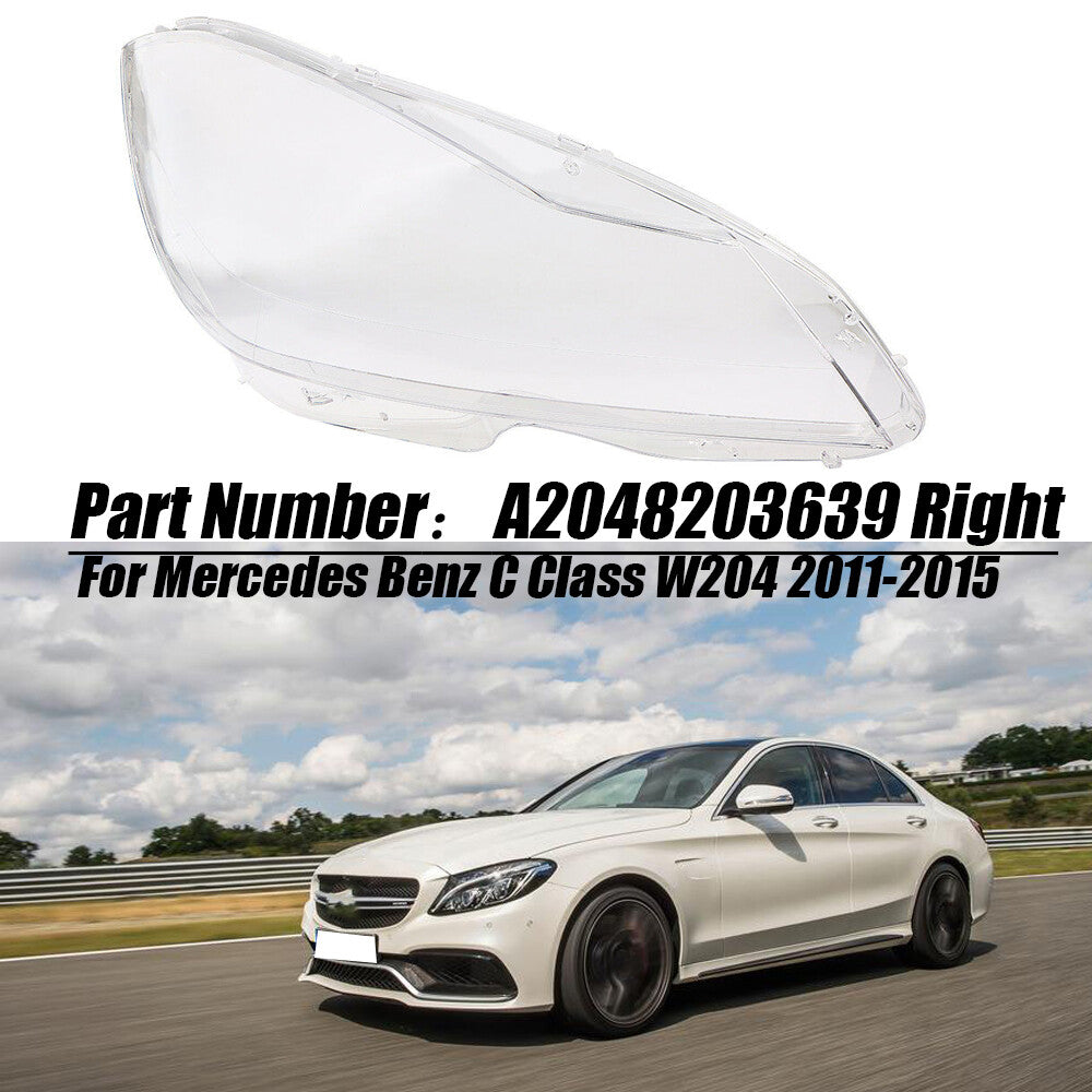 Right headlight lens cap for Mercedes-Benz C-Class W204 2011-2015