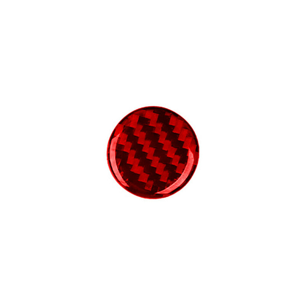 Red Carbon Fiber Interior Central Console Knob Cover Trim for Audi Q5 2018-2021