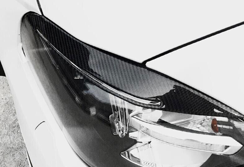 for BMW 5 Series 2011-17 Real Carbon Fiber Front Headlight Lamp Eyebrow Trim 2P