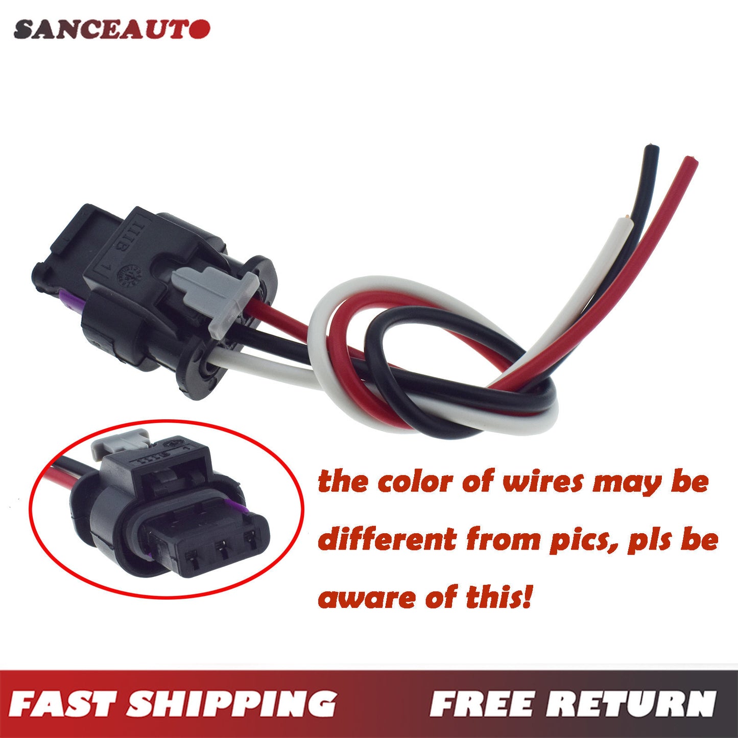 3-pin parking sensor connector with braid 4F0973703, suitable for Golf , for Jetta , for Tiguan , for Audi , and for Volvo . n