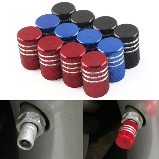 Tire Valve Stems Cap Knurling Style Tire Cap Alloy Tire Wheel Stem Air Valve Q