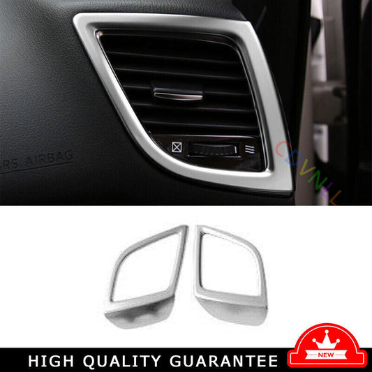 2PCS for Mazda 3 Axela 2017-18 Silver Instrument LR Air Outlet Vent Frame Trim