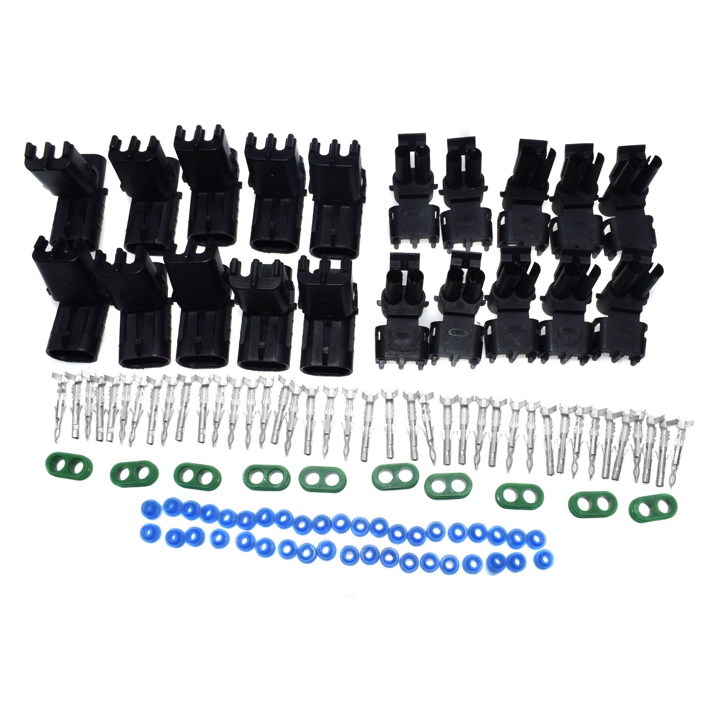 10 Pack Weather Pack 2 Pin Sealed Connector Plug Kit Universal 12015792 12010973 - v