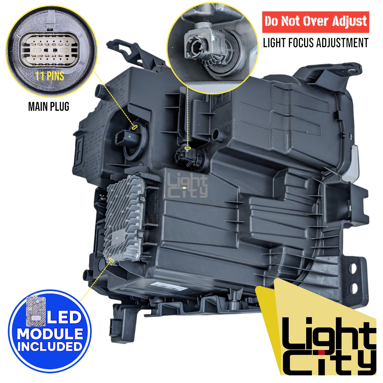 FULL LED Chrome Driver Headlight LH For 2022-2024 for Chevy Silverado 1500 LT RST n