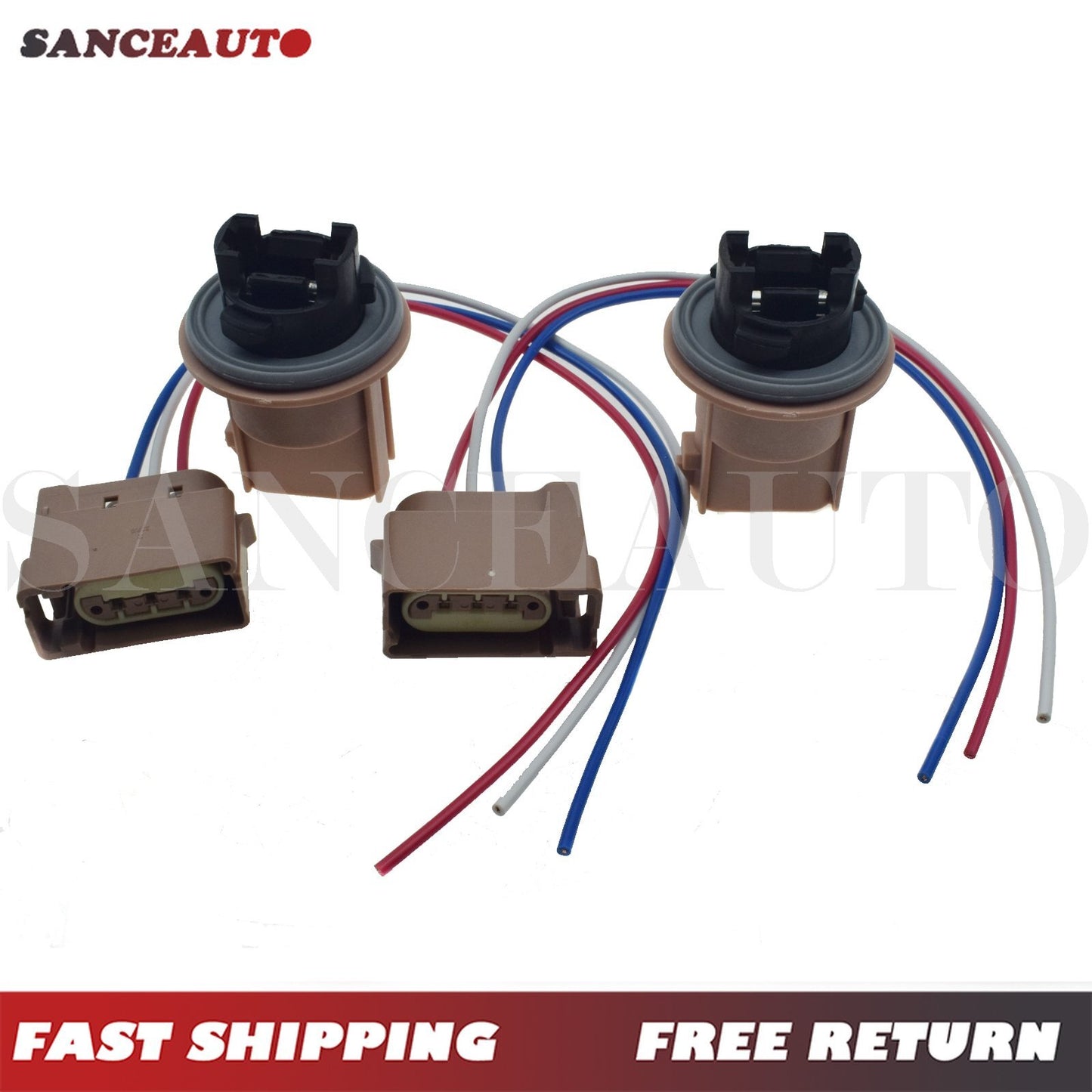 4PCS For F250 F150 Headlamp Light Socket & Pigtail Connector 2U5Z13411SA n
