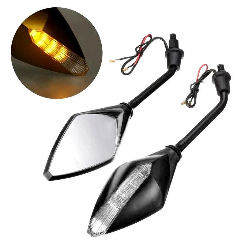 10mm Motorcycle LED Turn Signal Indicator Rearview Mirror (ABS Plastic) n