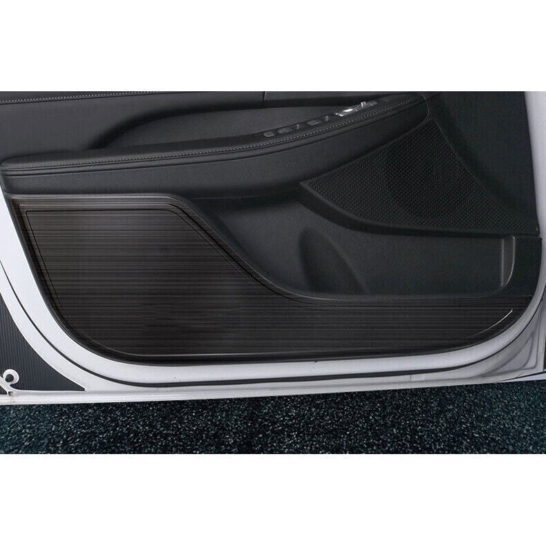 for Hyundai Sonata 2020-23 Black Steel Inner Door Anti-kick Panel Cover Trim Set