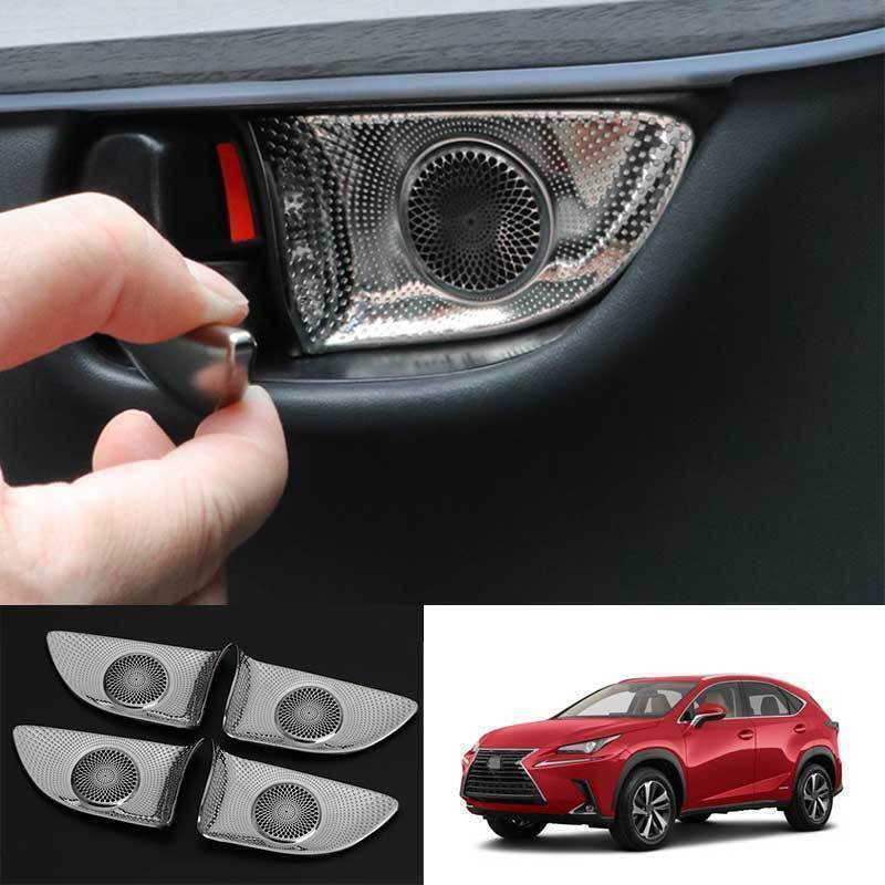 Silver Inner Door Bowl Cup Speaker Sound Cover Trim for Lexus NX 300h 200t 15-21
