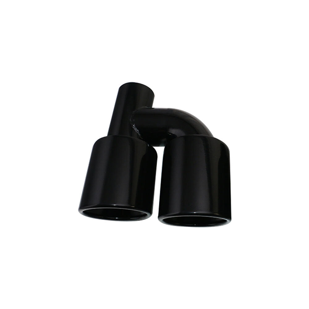 2pcs 2.5 ID 4 OD Black Exhaust Pipe Tips Universal Fit Dual Tip H-type Tip