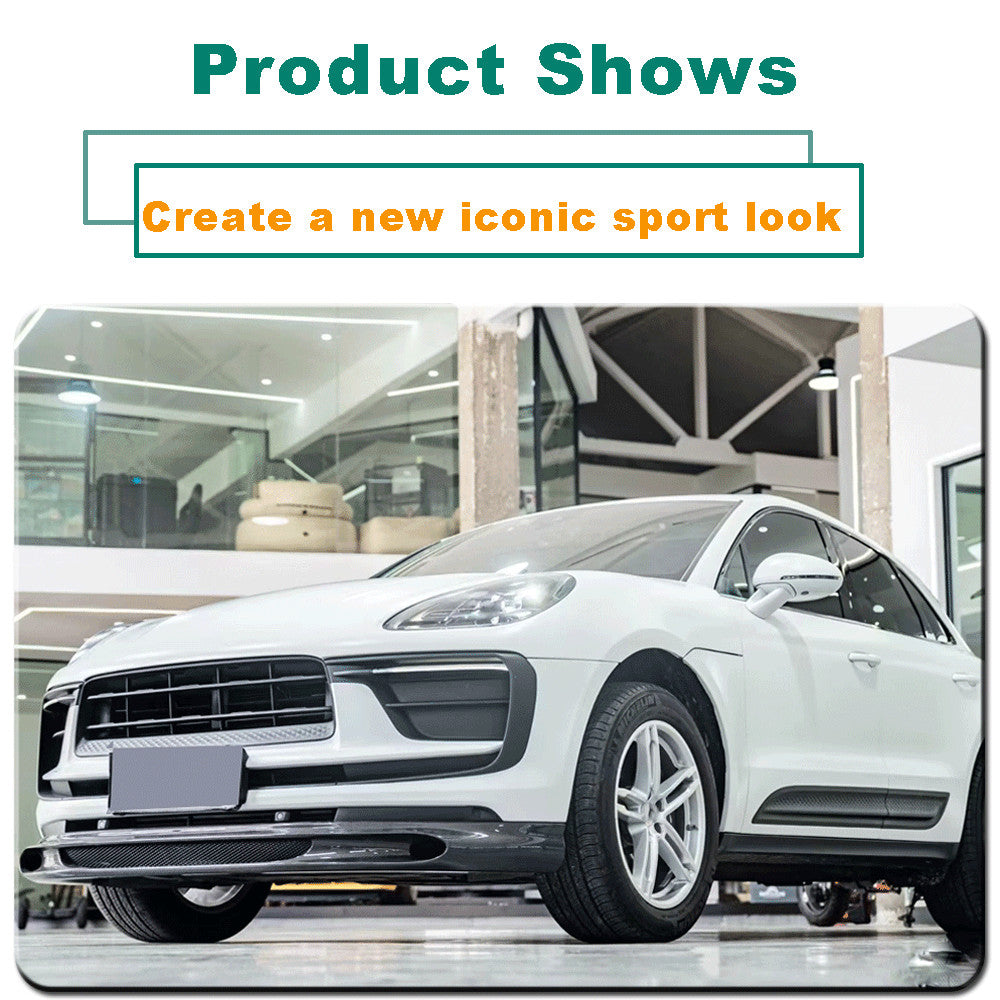 for Porsche Macan SUV 2022-2023 Real Carbon Fiber Front Bumper Lip Chin Spoiler