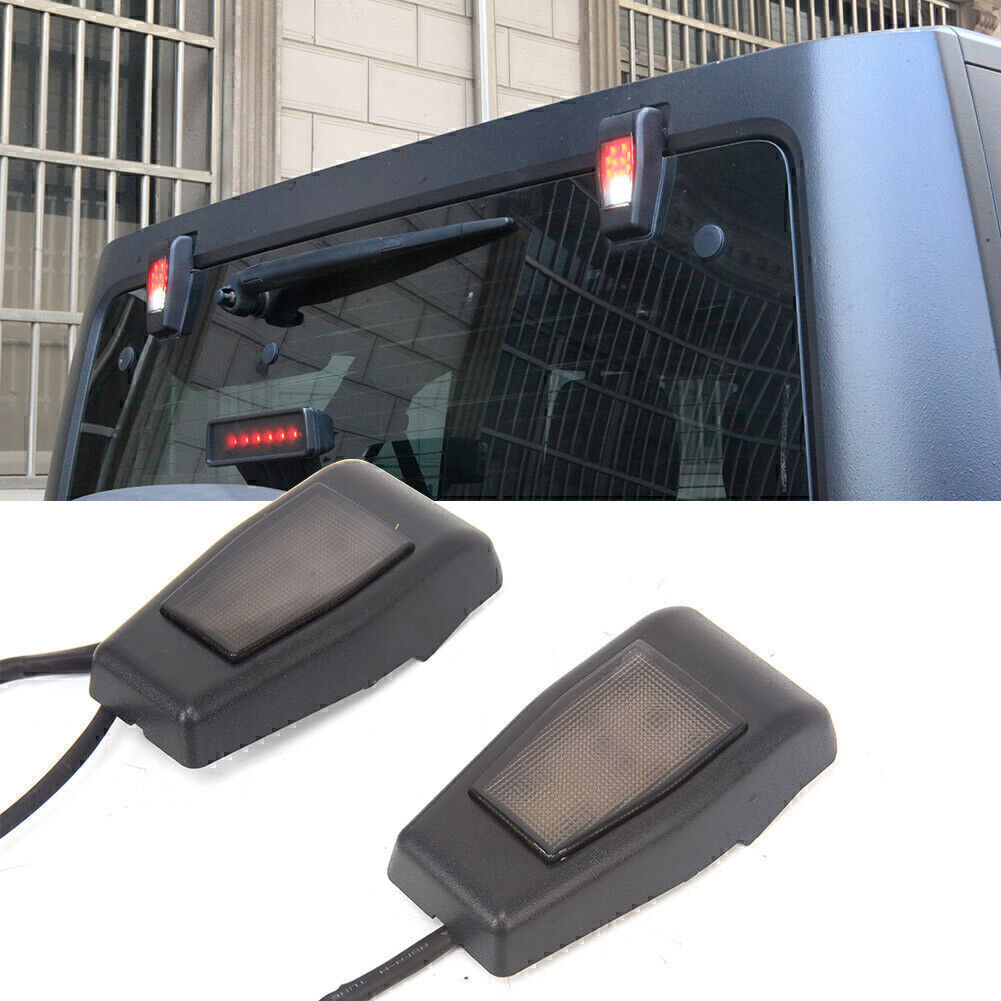 2x LED Light Tailgate Rear Window Glass Hinge Trim Fit for Jeep for Wrangler JK 2007-17 Q