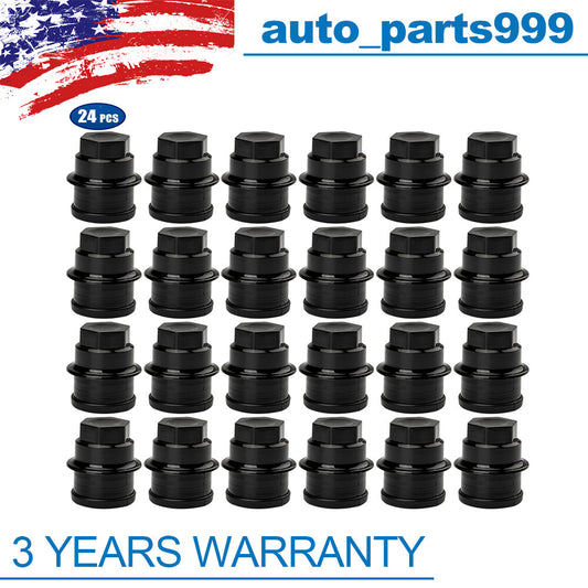 24-piece pack of new black wheel nut protectors for Cadillac for GMC 12472838 15767268- n