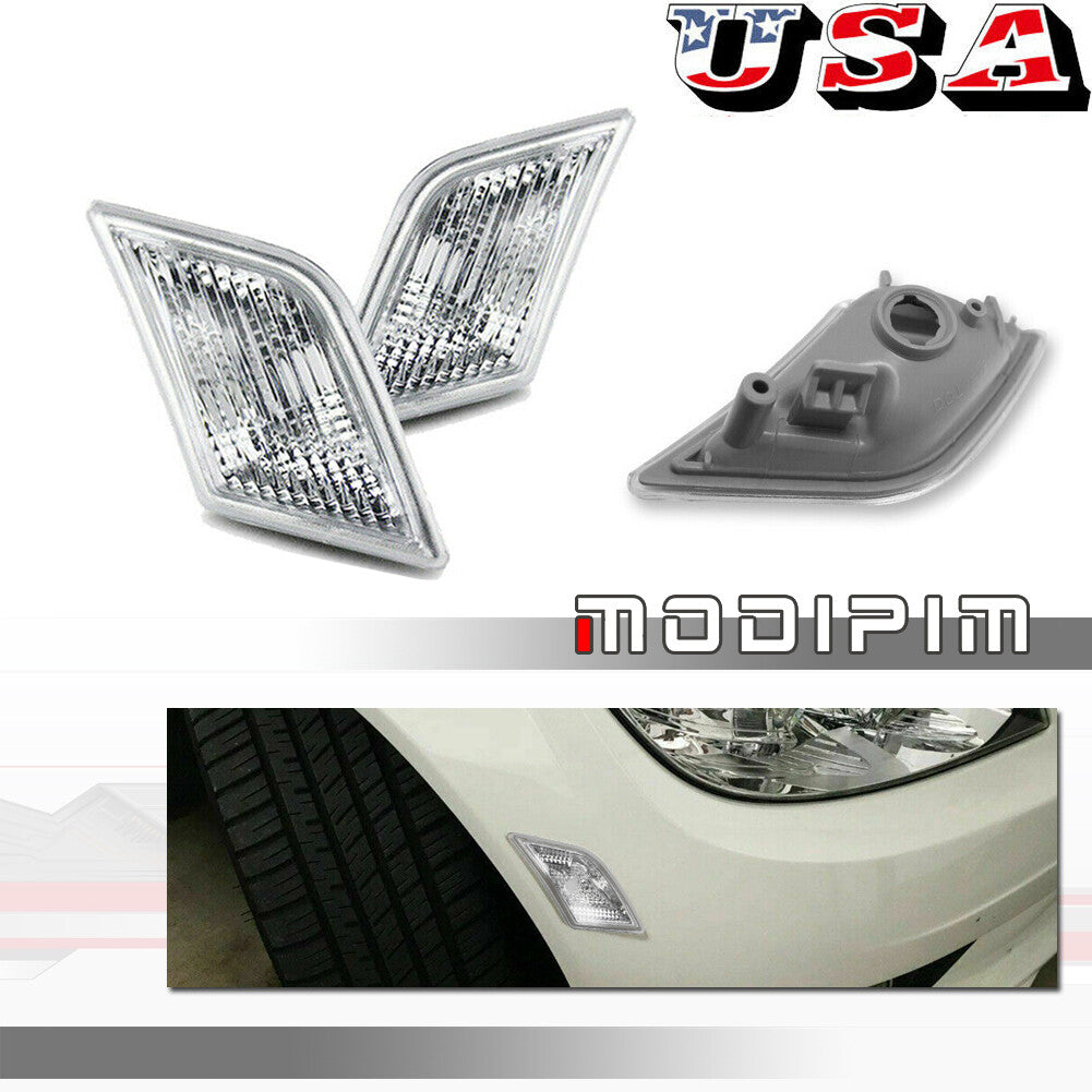 Pack Clear Lens Front Fender Side Marker Lights for 2008 - 2011 W204 C-Class - v