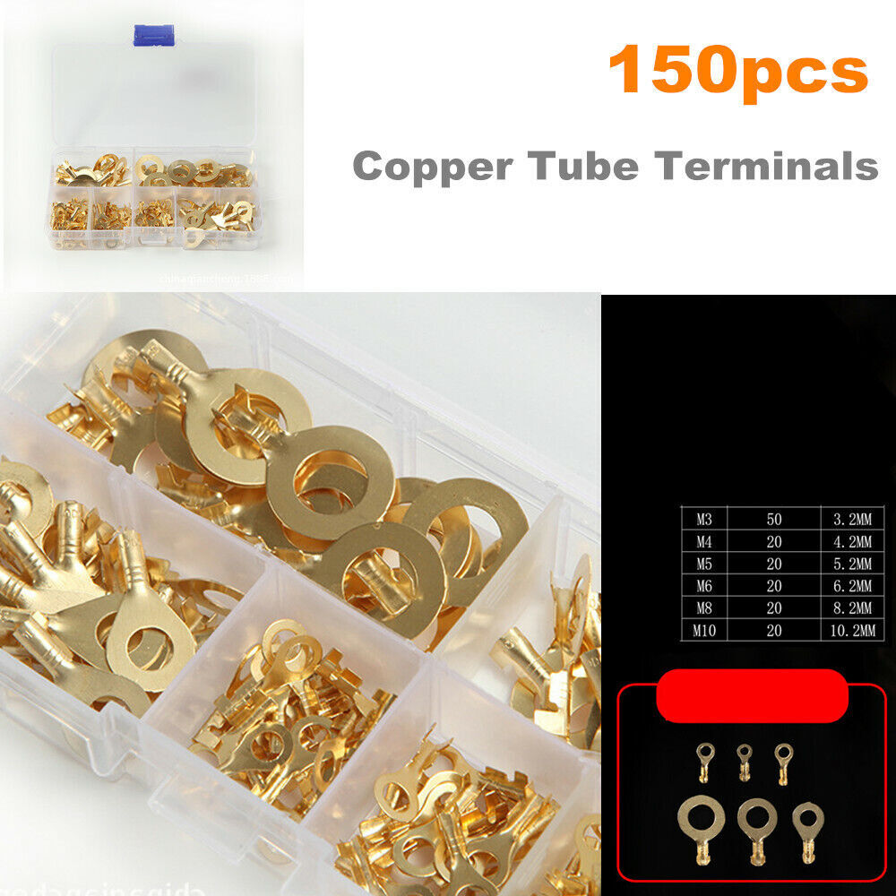 150-piece pack of toroidal battery lugs, copper wire lugs, heavy-duty battery cable terminals - n
