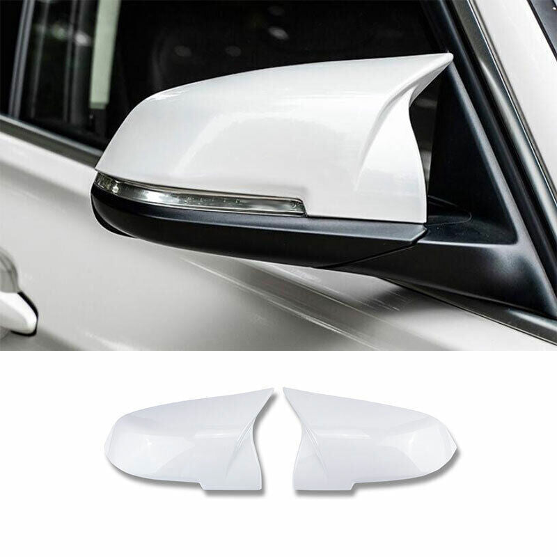 for BMW F30 F35 2014-18 ABS White Door OX Horn Rear View Side Mirror Cover Trim