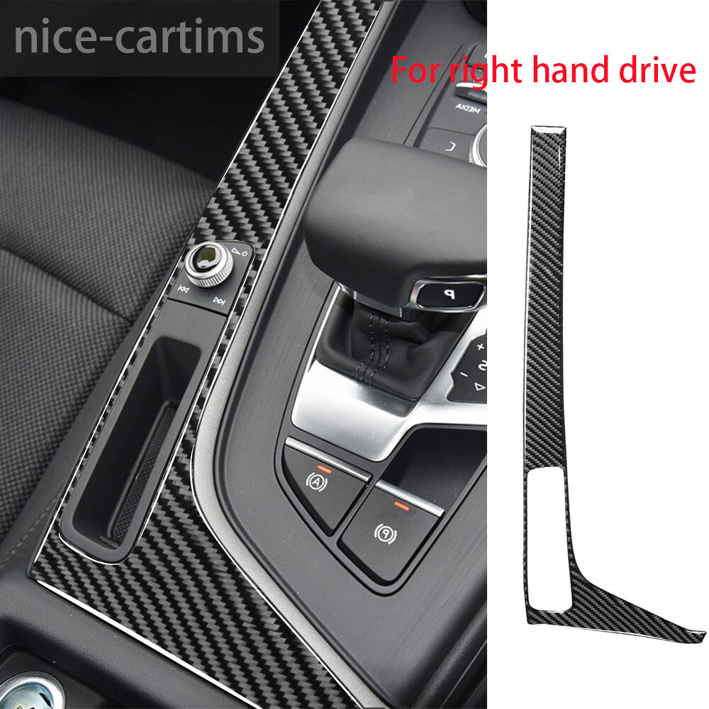 for Audi A4 A4L B9 2017-2019 RHD Control Gear Shift Side Panel Trim Carbon Fiber