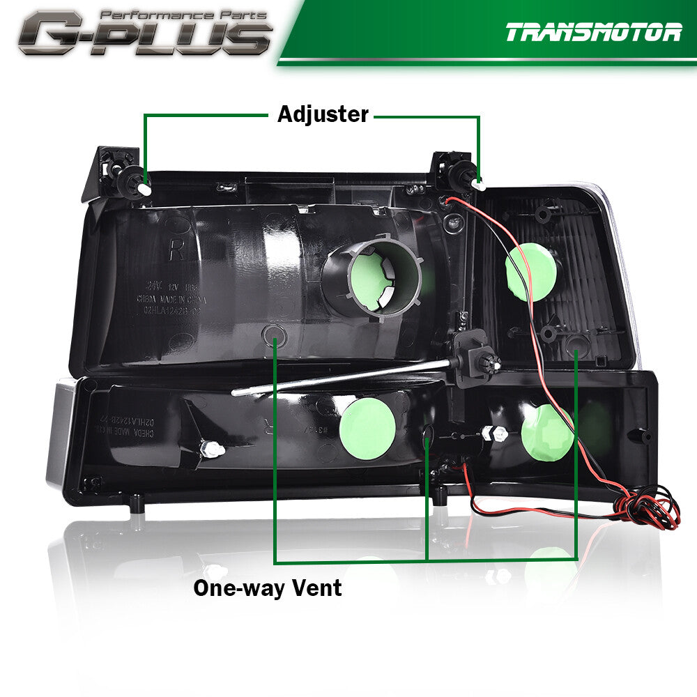 For 1992 - 1996 for F150 F250 F350 Dual LED DRL Headlight Pump 6 pcs - v