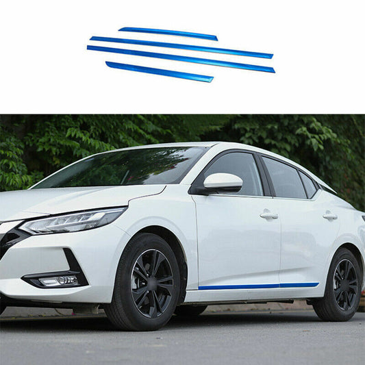 4x for Nissan Sentra Sylphy 2020-2023 Blue Steel Door Body Side Cover Strip Trim