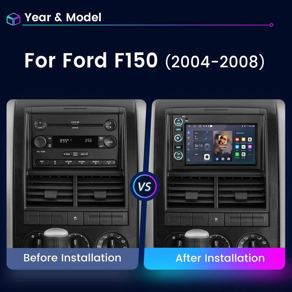 for Ford F150 2004-2008 Stereo 7 Android 14.0 Carplay Car Radio GPS Nav Wifi BT