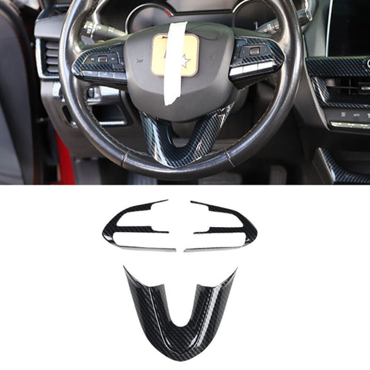 for Cadillac CT5 2020-24 ABS Carbon Fiber Steering Wheel Moulding Cover Trim 3P