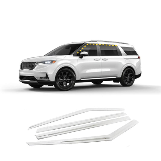for Kia Carnival 22-2024 Chrome Window Visor Vent Shade Rain Guard Deflector 4X