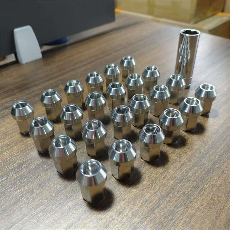 24pcs M12*1.5 Stainless Steel Wheel Nuts Lug Nuts Hex 19mm Length 35mm Q