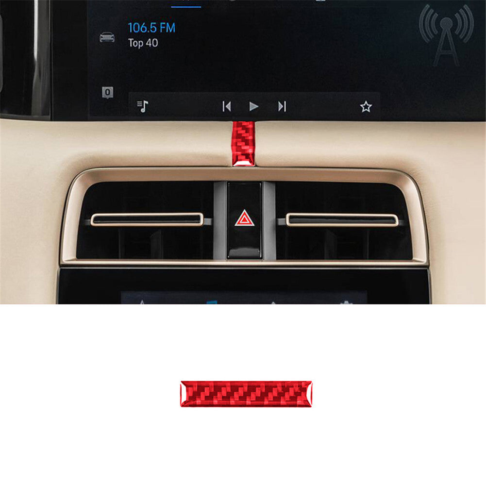 2pcs Red Carbon Fiber Front Overhead Light Cover Trim For Fiesta 2011-2015 v